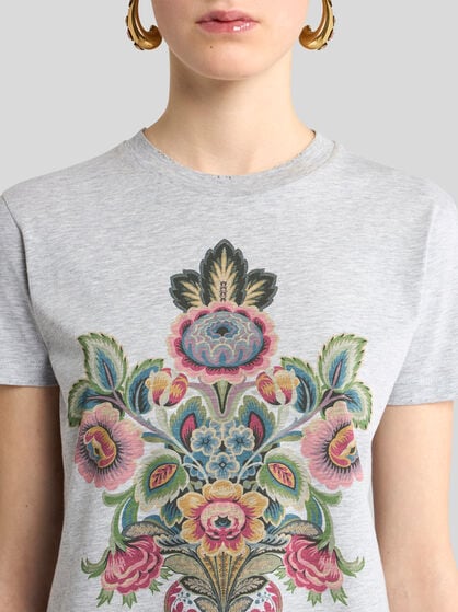 COTTON T-SHIRT WITH PLACED PRINT