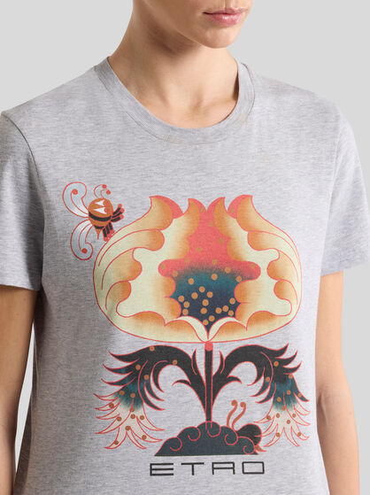 プリント&ロゴ コットン Tシャツ