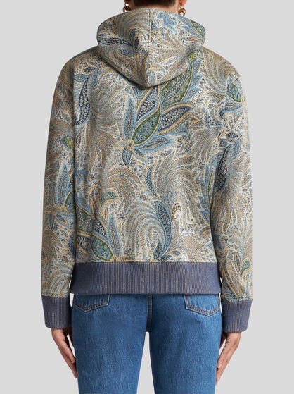PAISLEY JACQUARD ZIPPED SWEATSHIRT