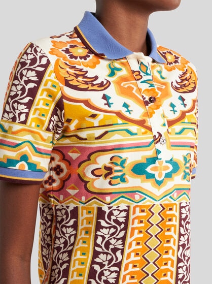 PRINTED PIQUE MINI DRESS