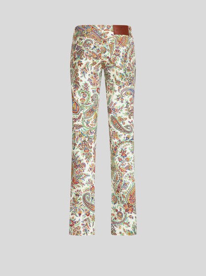 ペイズリープリント ジーンズ