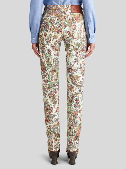 ペイズリープリント ジーンズ