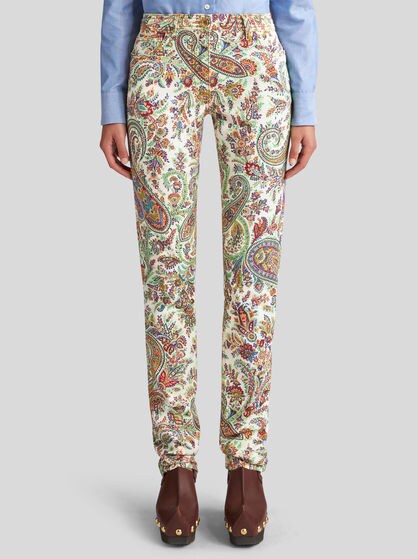 ペイズリープリント ジーンズ