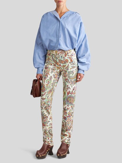 ペイズリープリント ジーンズ