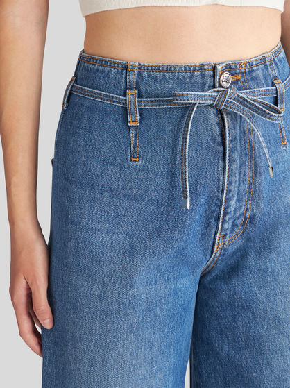 CULOTTE JEANS WITH BELT