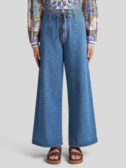 CULOTTE JEANS WITH BELT