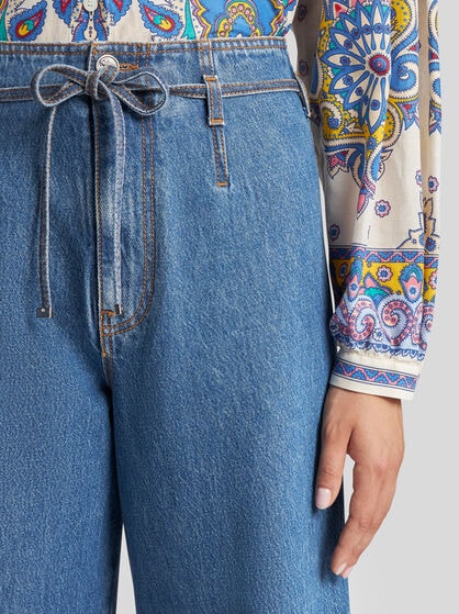 CULOTTE JEANS WITH BELT