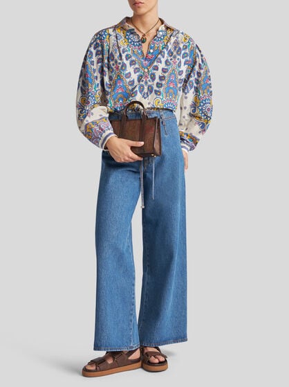 CULOTTE JEANS WITH BELT