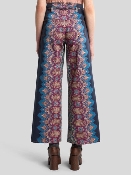 CULOTTE JEANS WITH PLACED PRINT