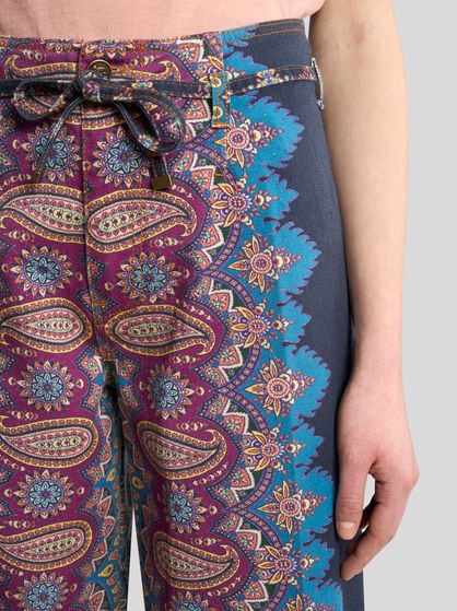 CULOTTE JEANS WITH PLACED PRINT