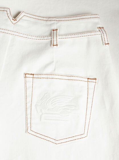 STRETCH CULOTTE JEANS WITH BELT