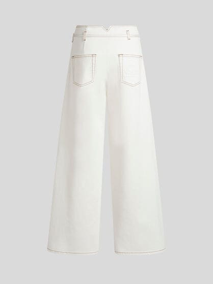 STRETCH CULOTTE JEANS WITH BELT