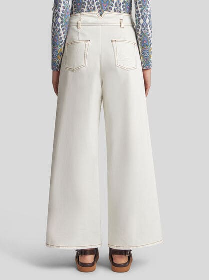 STRETCH CULOTTE JEANS WITH BELT