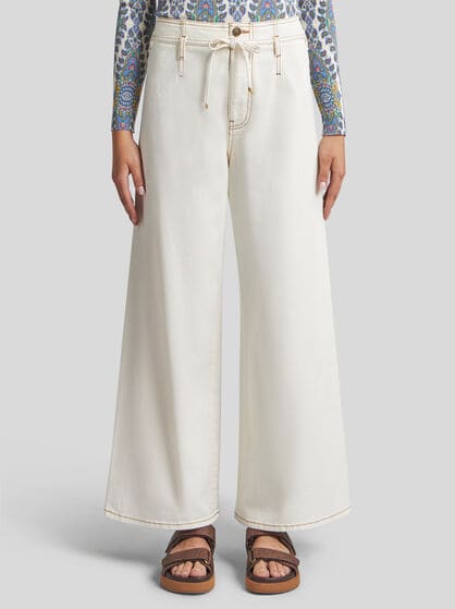 STRETCH CULOTTE JEANS WITH BELT