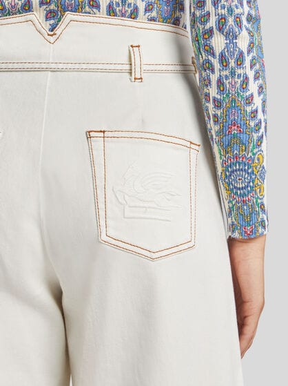 STRETCH CULOTTE JEANS WITH BELT