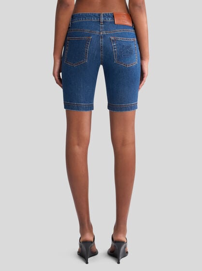 DENIM BERMUDA SHORTS WITH EMBROIDERED REAR LOGO