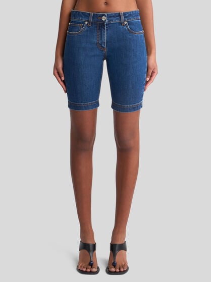 DENIM BERMUDA SHORTS WITH EMBROIDERED REAR LOGO