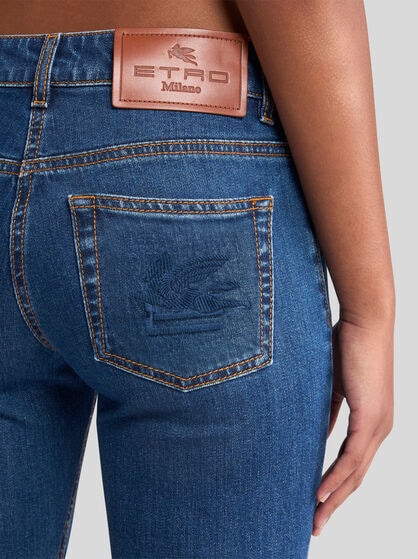DENIM BERMUDA SHORTS WITH EMBROIDERED REAR LOGO