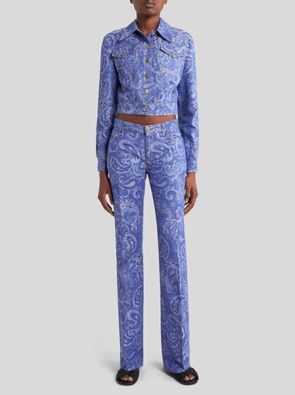 FLARED JACQUARD JEANS