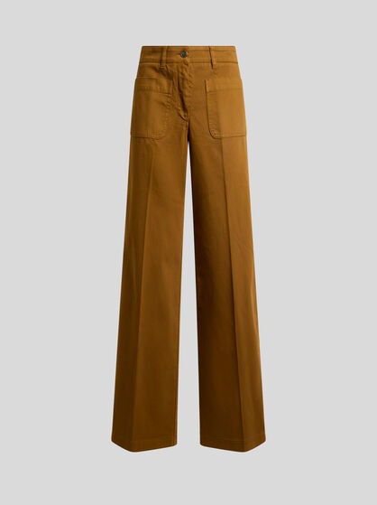 WIDE-LEG STRETCH COTTON DENIM JEANS