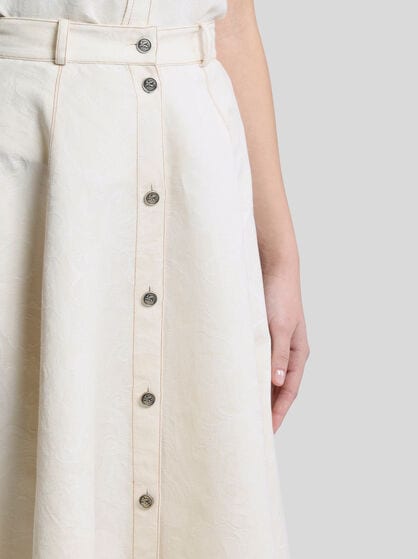JACQUARD DENIM MIDI SKIRT