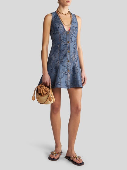 DENIM JACQUARD DRESS