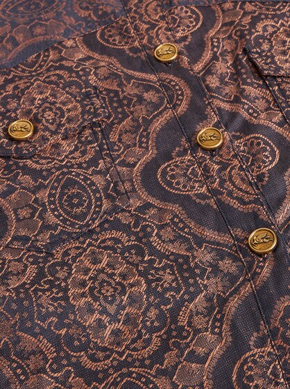 HEMDBLUSE AUS DENIMJACQUARD