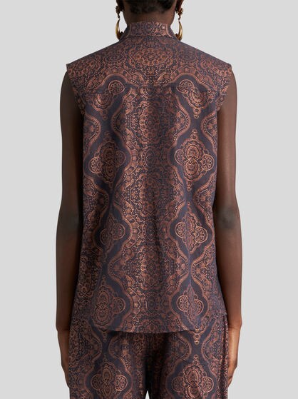 HEMDBLUSE AUS DENIMJACQUARD