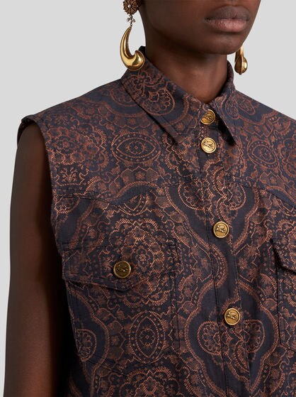 HEMDBLUSE AUS DENIMJACQUARD