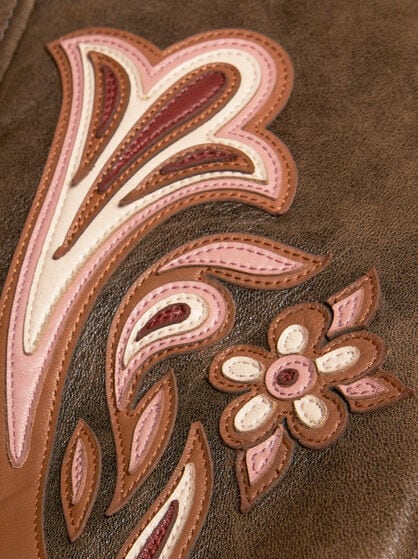 LEATHER JACKET WITH INLAYS