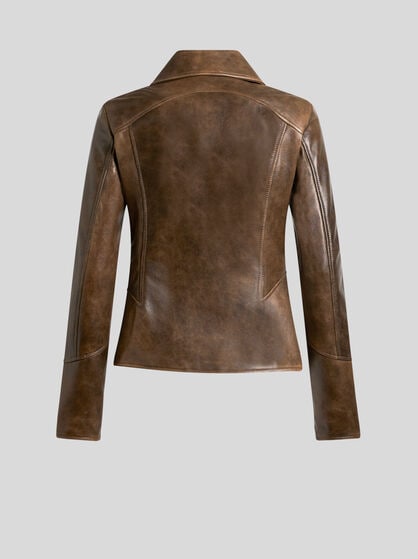 LEATHER JACKET WITH INLAYS
