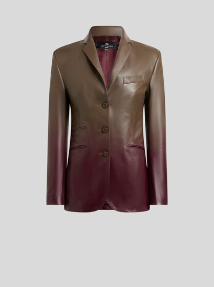 SINGLE-BREASTED DEGRAD&Eacute; LEATHER JACKET