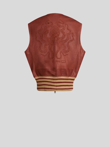 나파 가죽 맥시 웨이스트코트