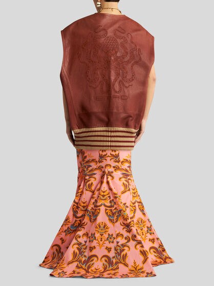 나파 가죽 맥시 웨이스트코트