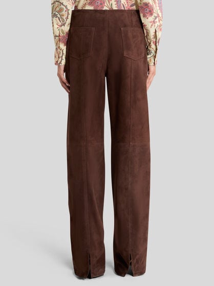 SUEDE TROUSERS WITH ZIPS