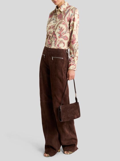 SUEDE TROUSERS WITH ZIPS