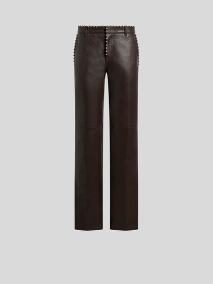 LEATHER TROUSERS WITH STUDS