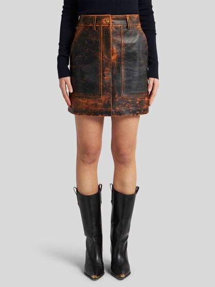 LEATHER MINI SKIRT