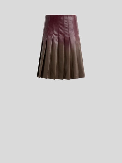 SHORT PLEATED SKIRT IN DEGRAD&Eacute; LEATHER