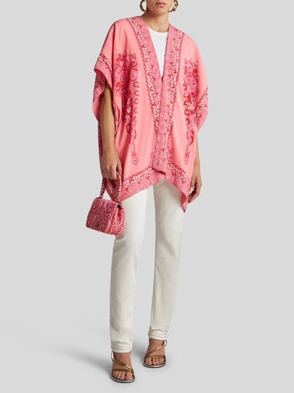KESA ROBE WITH TONAL PLACED PRINTS