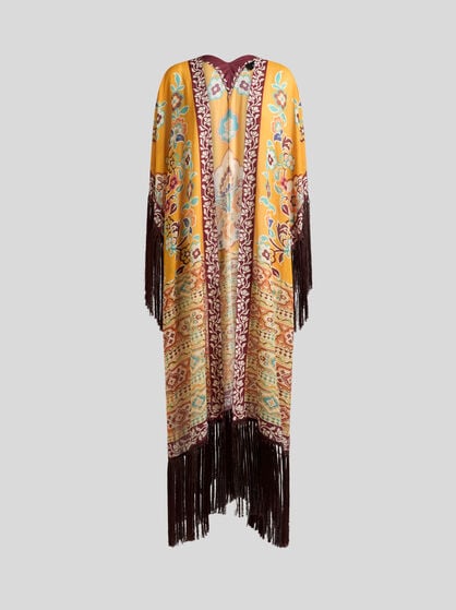 PRINTED KAFTAN WITH FRINGING