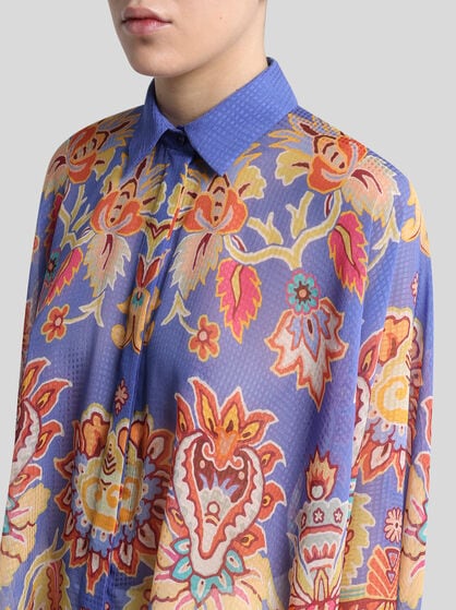 PONCHO SHIRT WITH PRINT
