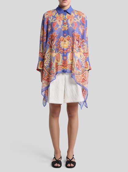 PONCHO SHIRT WITH PRINT