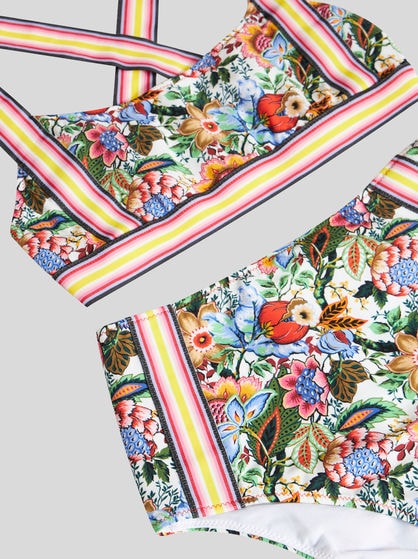 멀티컬러 부케 비키니