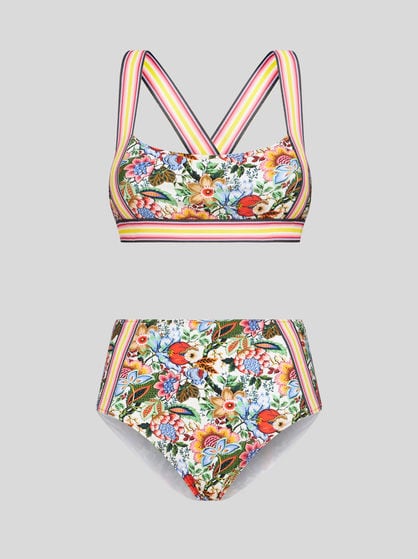 멀티컬러 부케 비키니