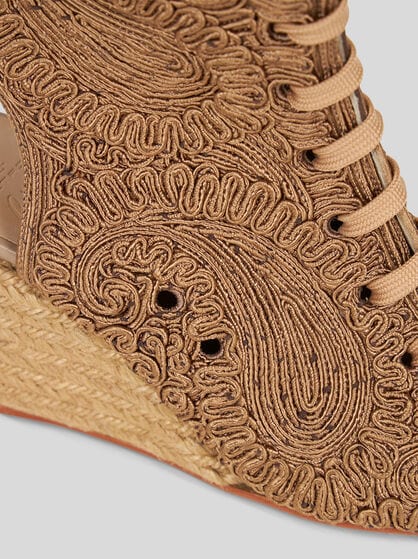 ETRO X CASTAÑER PEEP-TOE PAISLEY ANKLE BOOTS