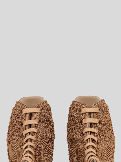 ETRO X CASTAÑER PEEP-TOE PAISLEY ANKLE BOOTS