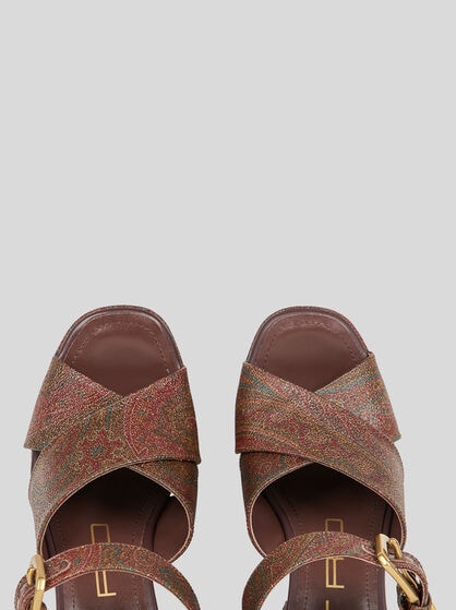 PAISLEY PLATFORM SANDALS
