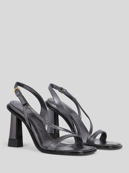 LAMINATED LEATHER SANDALS