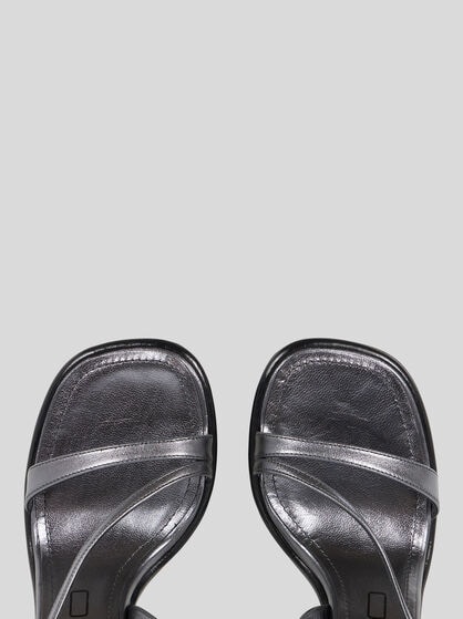 LAMINATED LEATHER SANDALS